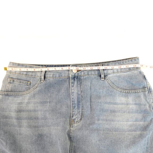 Shein Curve XL Blue Jean Mini Skirt - Picture 3 of 4
